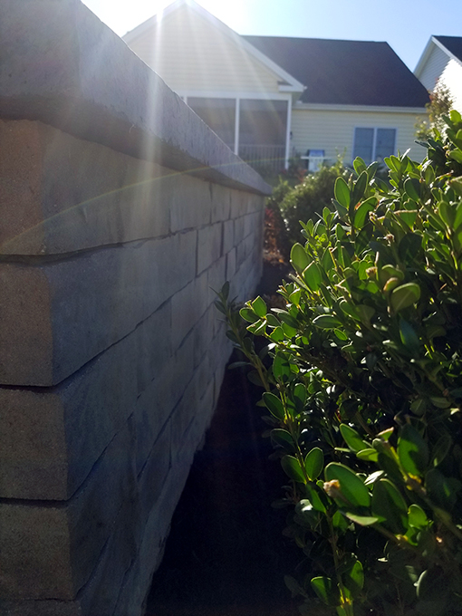 Patio with Curved Seat Wall