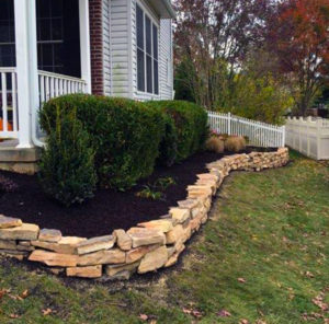 Natural Stacked Stone Retaining Wall