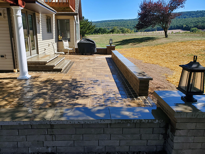 Backyard Entertainment Area with Pergola